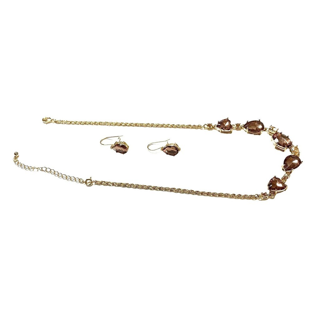 VTG Topaz Colored Gift Set Necklace/Earrings 2008 New Boxed